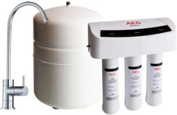 نظام التناضح العكسي AEG (AEGRO) نظام التناضح العكسي للفلتر المعدني الثقيل لترشيح المياه تحت المغسلة ، أبيض 6