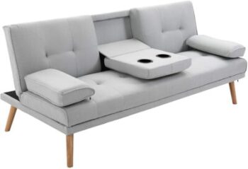 Homcom - أريكة تتحول إلى سرير 3 مقاعد 6