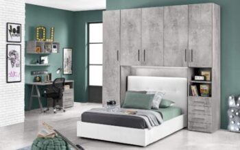 Dafne Italian Design - غرفة نوم على شكل جسر مع سرير أبيض ونصف 7
