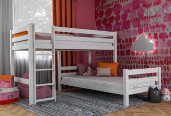 Furnneo - سرير بطابقين من خشب الزان المصمت 1