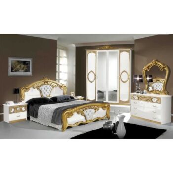 غرفة نوم كاملة بيضاء / ذهبية للبالغين Clotilde رقم 1 5