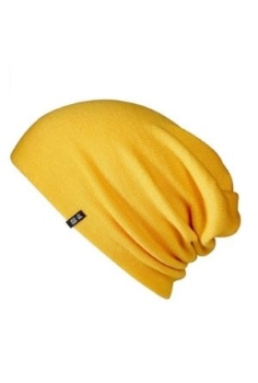 قبعة صفراء 100 % من صوف ميرينو 19