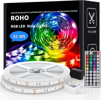 Roho - شريط LED 10 م SMD 5050 مع جهاز تحكم عن بعد 61