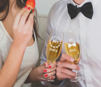 Duo Flûtes à Champagne Personnalisables - Mr. & Mrs.